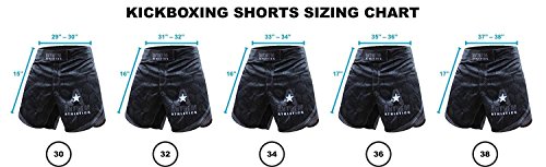 Anthem Athletics Defiance Kickboxing Short MMA Shorts - Muay Thai, BJJ, WOD, Cross-Training, OCR - Black & Grey with Stars - 34\" - Thumbnail 3