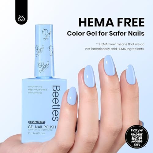 Image of beetles Gel Polish Light Blue Gel Nail Polish Hema Free Soak Off Uv LED Nail Lamp 15ml DIY Home Manicure Salon Gifts for Women Girls Blue Memories