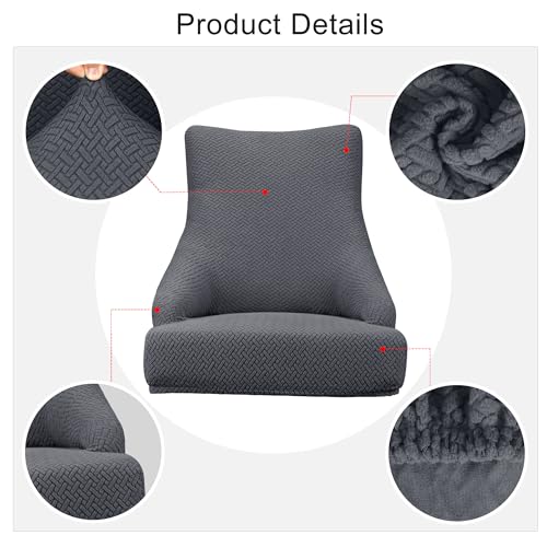 Fundas para sillas con respaldo redondo elásticas jacquard protector de muebles 4 piezas 5