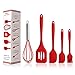 Produktbild BINHAI Rotes Silicone Cooking Küchenutensilien-Set - Spachtelbürsten Backwaren Ölbürste Schneebesen Schlitzwender - Küchenutensilien Antihaft & Hitzebeständig zum Kochen