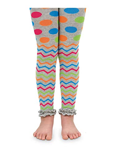 Jefferies Socks Girl's 2-6X Chevron Ruffle Footless Tights