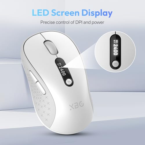 Image of XBG B15Pro Tri-Mode Wireless Bluetooth Mouse with LED Display for Laptop