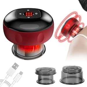 Smart Cupping Therapy Massager, 4-in-1 Electric Cupping Therapy Set, 12 Levels Heating & Suction Modes Select, Electric Cupping Device, Relax Shoulder & Neck Back, with Replaceable Massage Cups