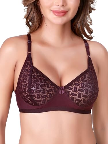 Image of SKDREAMS Naina Net Seamed Non Padded Full Coverage Non-Wired Women Full Coverage Bra