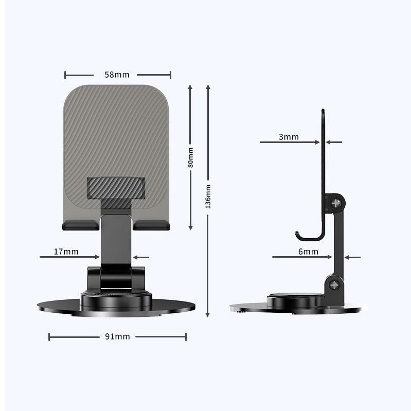 Support de téléphone portable rotatif et pliable antidérapant multifonction