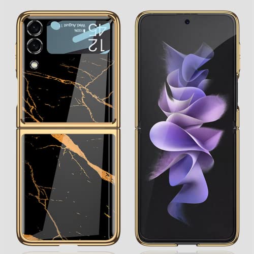 Capa para Samsung Galaxy Z Flip 3, cobertura ultrafina com revestimento de vidro temperado luxuoso q