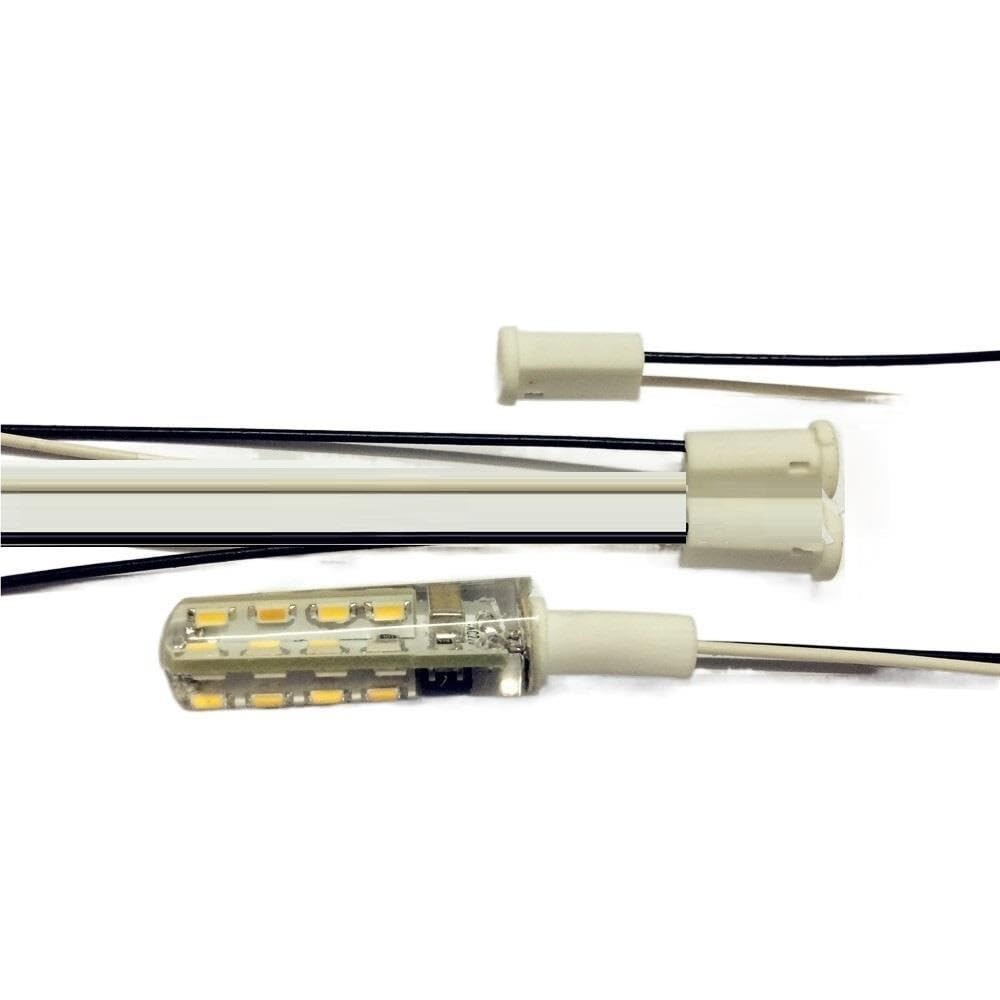 Fengyan Accesorios de iluminación 100 unids/Lote G4 Base cerámica portalámparas halógeno de bajo Voltaje Porcelana Blanca 15CM Alambre