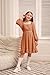 GRACE KARIN Girl Fall Dresses Long Sleeve Ruffle A Line Swing Flowy Solid Burnt Orange 10Y
