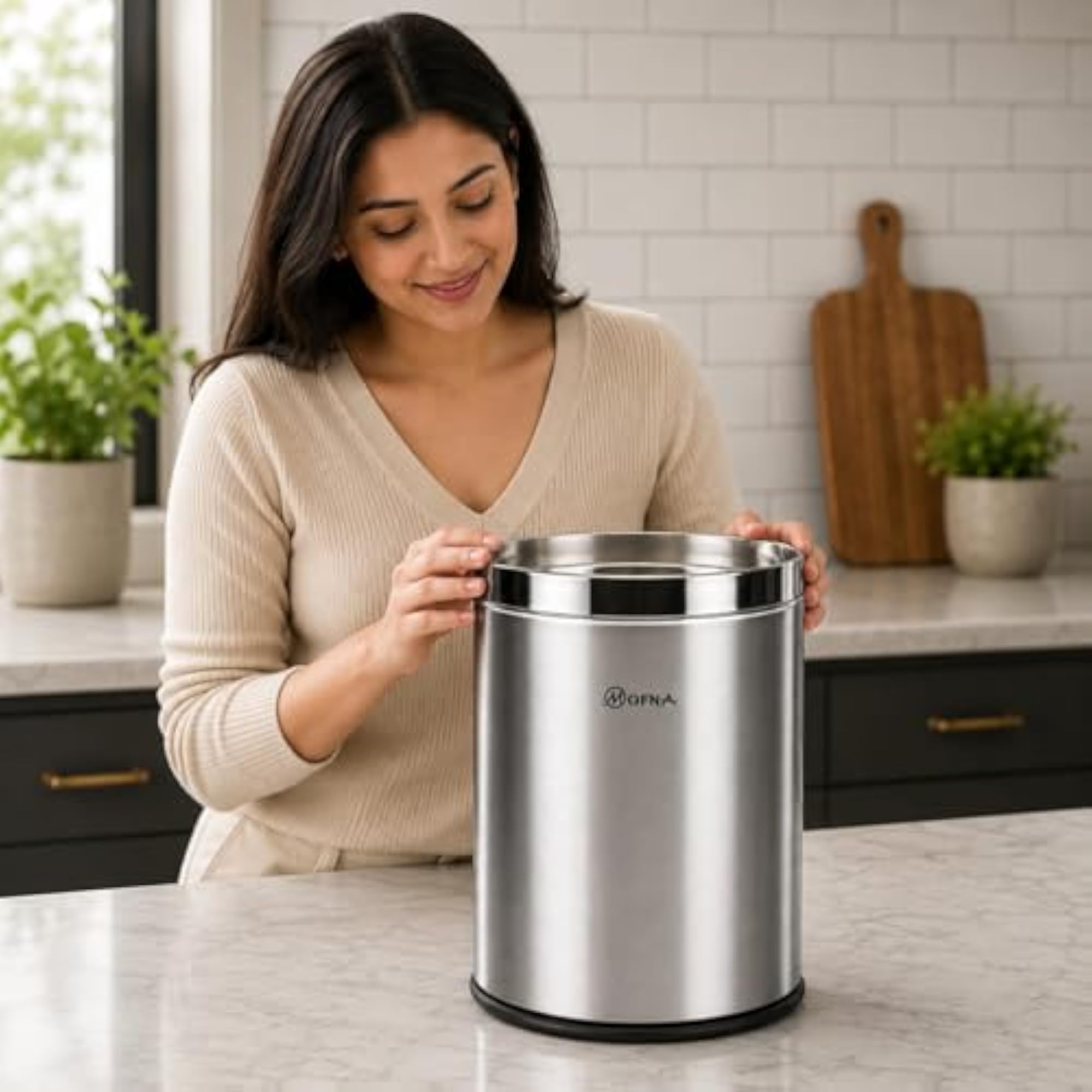 Stainless Steel Open Type Solid Dustbin Without Lid