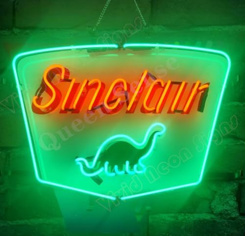 Queen Sense 20"x16" Sinclair Dinosaur Dino Neon Sign Beer Bar
