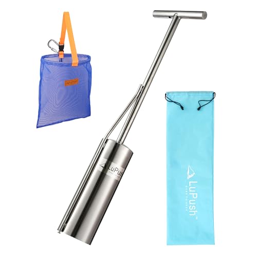 Image of Clam Gun - Heavy Duty Stainless Steel with Vent Tube and Valve, 30 /33 /36 Inch Clamming Gun, 5 Inch Diameter Razor Clam Digger