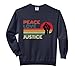 Peace Love Justice Retro Vintage Striped Sunset Activist Comfort Colors Adult Sweatshirt