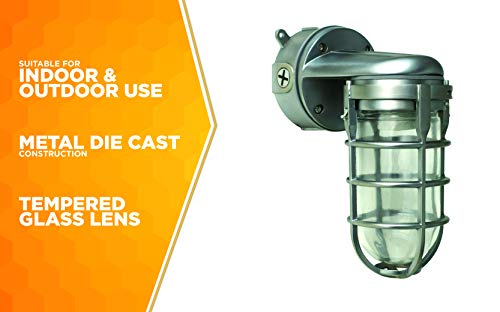 Woods L1707Svbs Industrial Light, One Size, Brushed Steel #TOP2