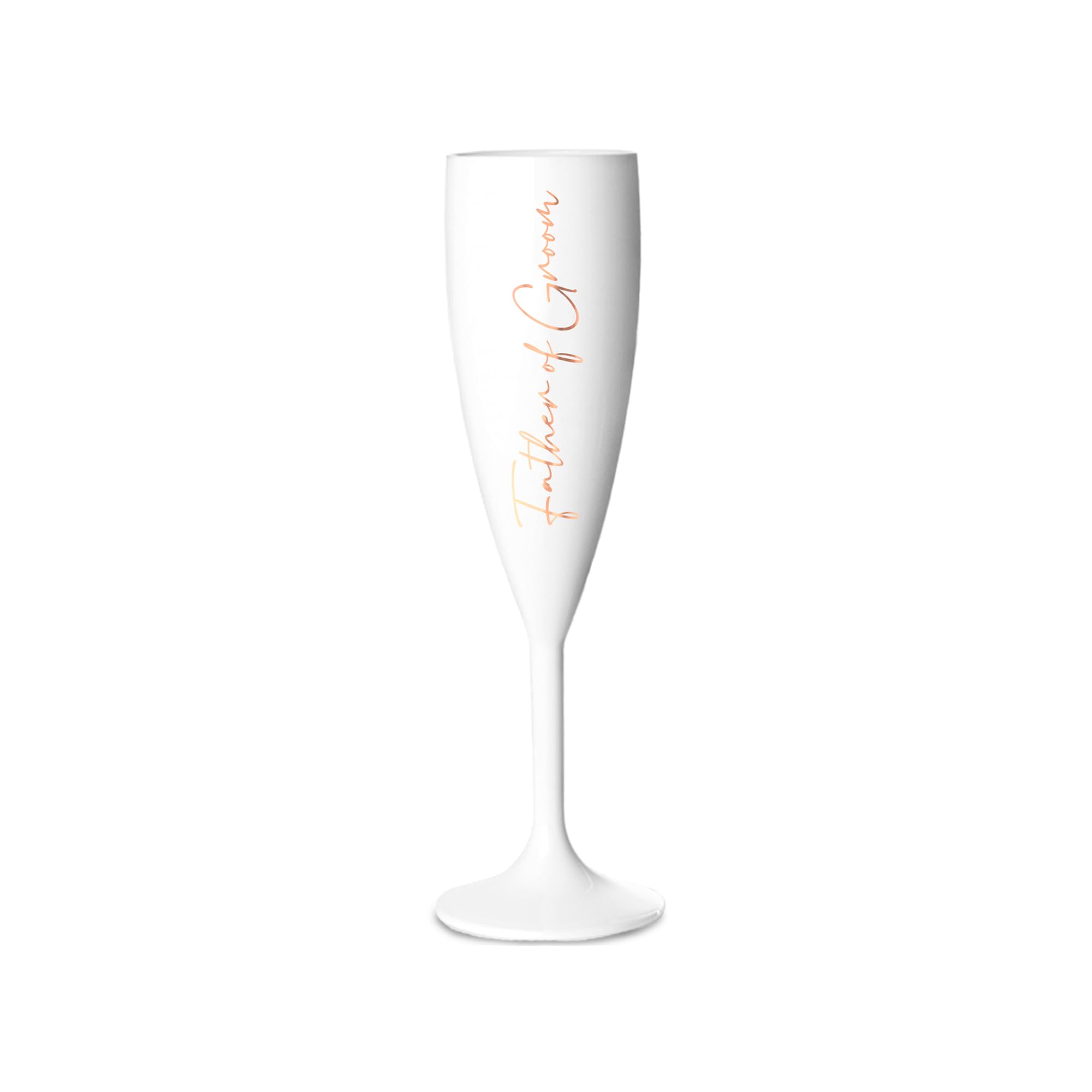 Print Maniacs Champagne Premium White Flute Glass Bride Groom Mr Mrs Wedding Maid Honour Wine Cocktail Prosecco Celebrations Gift (Copper, Father of Groom) โ image 1