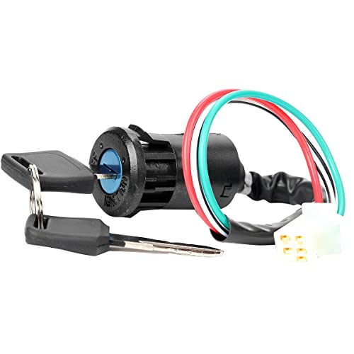 Motorcycle Ignition Switch With Keys, 4 Wires Ignition Switch With 2 Keys, Key Locking Starter Switch Replacement For 50Cc 70Cc 90Cc 110Cc 125Cc 150Cc 200Cc 250Cc Scooters And Dirt Bike (2) #TOP2