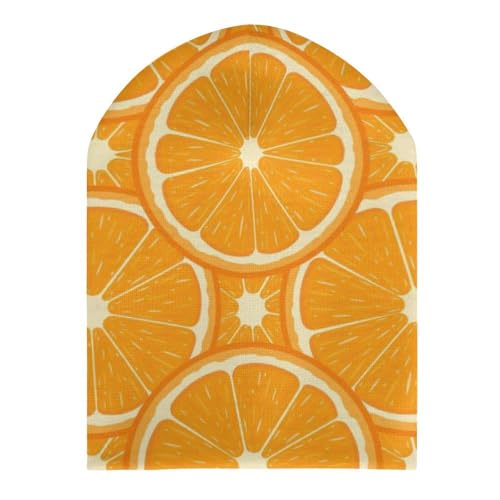 Orange Pattern Kids Beanie Hat for for Girls Boys Children Cap Winter Knitted Chemo Cancer Headwear Accessories Gifts Decoration3