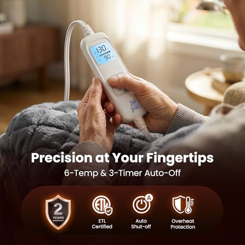 Image of BOB AND BRAD Heating Pad for Neck, Shoulders and Back, FSA Eligible HSA Eligible Electric Heat Pad, Edge-Weighted Design, Fast Heating, ETL Certified, Gift for Women Men 24 inchx33 inch