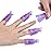 HiMo 10PC Plastic Acrylic Nail Art Soak Off Cap Clip UV Gel Polish Remover Wrap Tool (PURPLE)