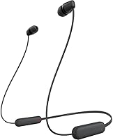 Sony WI-C100 Wireless Bluetooth In-Ear Headphones, 25H Battery, IPX4 Splash Proof, Built-in Mic, Black