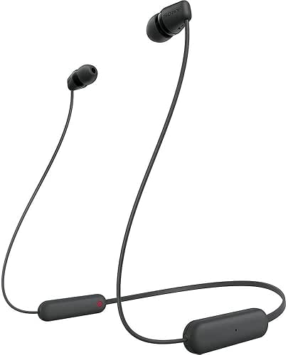 Sony WI-C100 Wireless in-Ear Bluetooth Headphones with Built-in Mic, Black