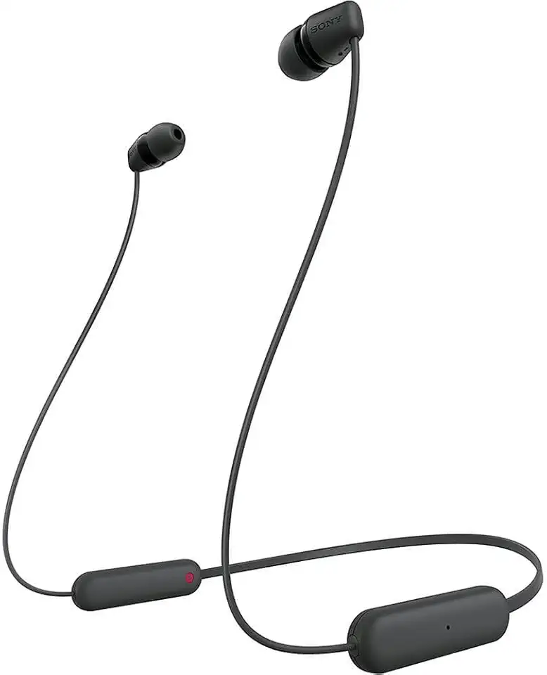 Sony Fones de ouvido intra-auriculares WI-C100 sem fio Bluetooth com microfone embutido, preto