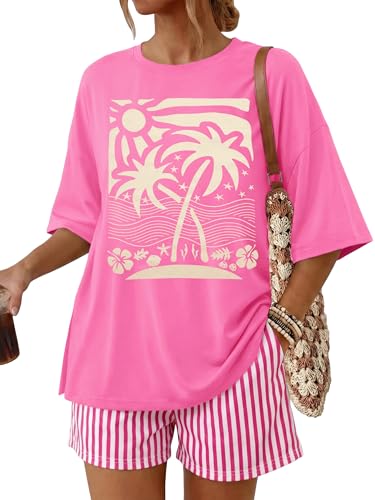 MAXIMGR 2 Piece Summer Sets for Women Palm Tree Beach