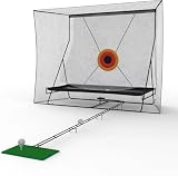 Virimolo Filet d'entraînement de Golf,avec cibles d'impact, trajectoire de Retour et Tapis de balles,pour intérieur et extérieur, 2,4x2,8m