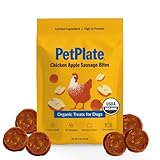 Picture of PetPlate Chicken Apple Sausage Bites, Human Grade Dog Treats, All Life Stages, Grain-Free, Organic and Real Ingredients, High Protein, Healthy Snacks (Pack of 1, 4.5 Ounce)