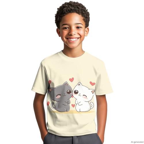 Image of WELLFLYHOM Kids Tshirts Girls Boys Short Sleeve Crewneck Tees Shirts Casual Sport Pullover Tops Size 3-16 Years