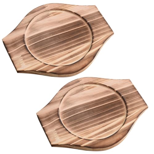 Soportes para ollas de madera de 2 piezas, tapetes de cocina resistentes con asas 8