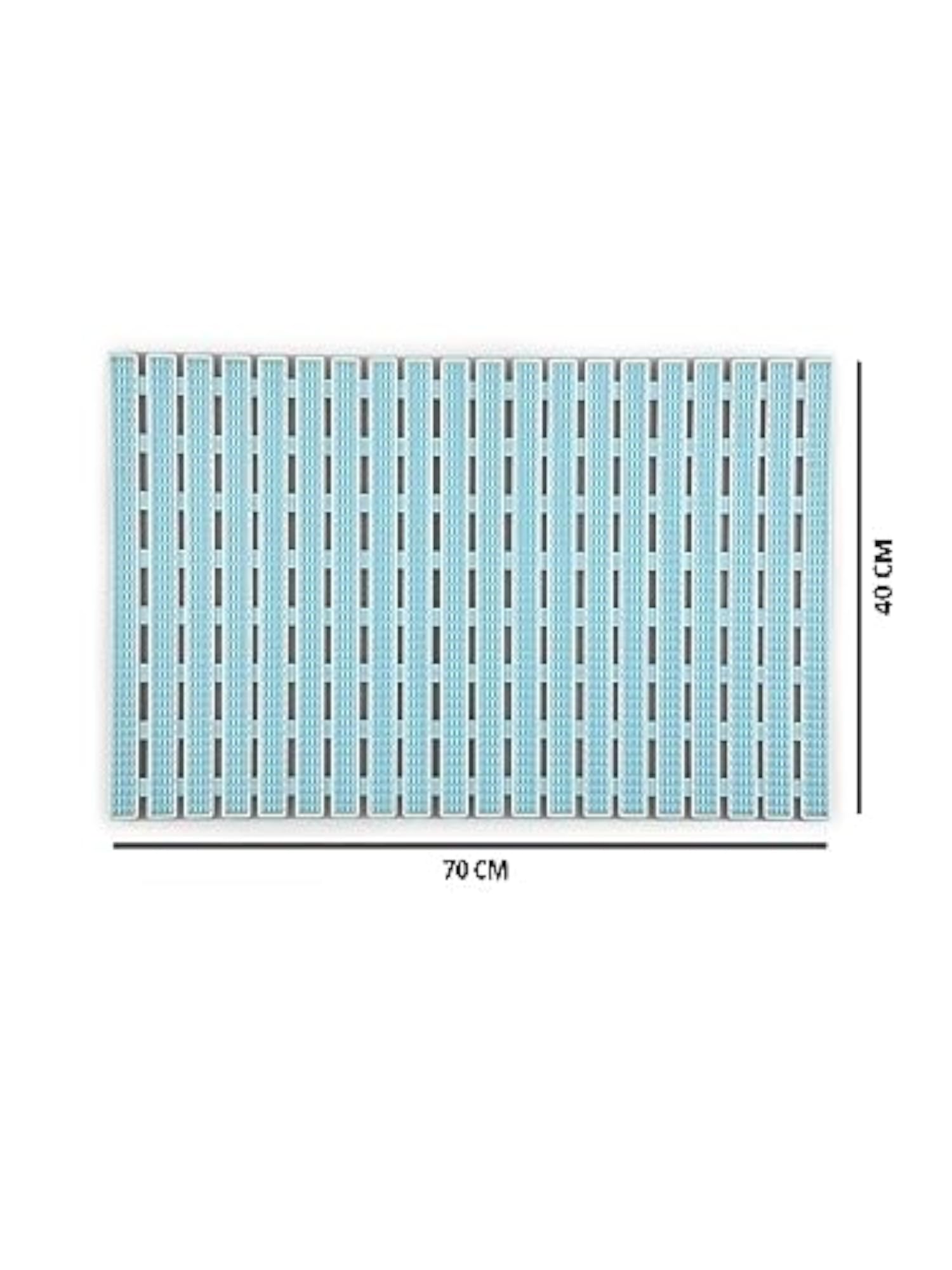 Blue Striped Anti-Skid Rubber Shower Mat