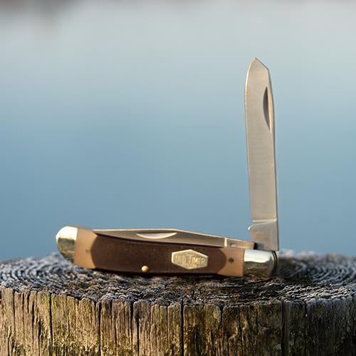 Old Timer Faca dobrável tradicional S.S. 94OT Gunstock Trapper 17,5 cm com lâmina de ponta de clipe