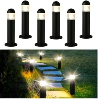Low Voltage Landscape Pathway Lights, 12V LED Bollard Light IP67 Waterproof, Outdoor Driveway Walkway Wired Lights (Included Connector) - Yard Garden Lawn, 2700K Warm White, 6 Pack