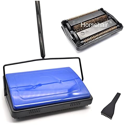 EZ SPARES Leiser Teppichkehrer, Bodenkehrer mit Rosshaar-Rollenbürste Cover