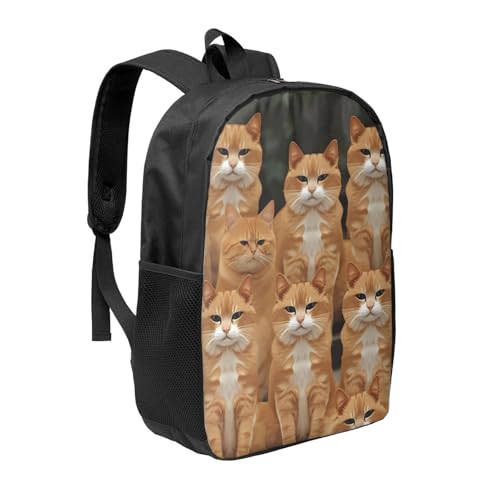 Fashion Backpack 17 Inch Casual Travel Daypack Lightweight Laptop Bags Orange Cats Laptop Backpacks for Women Men2