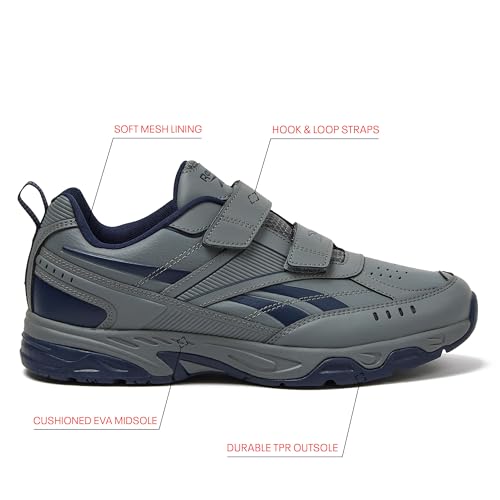 Reebok Rapid Strike KC Walking Mens Shoes, Comfortable Hook & Loop Training Sneakers for Men, Dark Grey/Navy/Dark Grey, 14 by Reebok - Used condition - Image 2