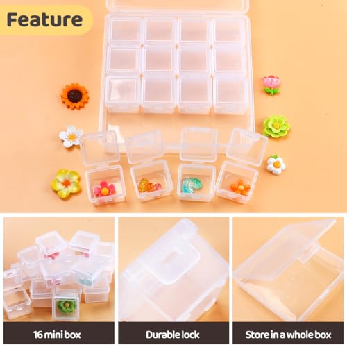 Image of Eppingwin 16 Grids Bead Organizer, Craft Organizers and Storage, Acrylic Organizers, Plastic Bead Organizer Box for Crafts Organizing Storing