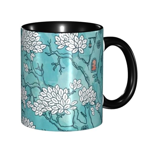 妖精の木の家 マグカップ 旅マグ コーヒーカップ セラミック 330ml 陶器 食器 耐熱 水筒 プレゼント