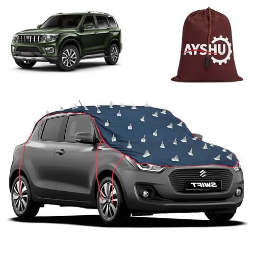 Image of AYSHU Water-Resistant Spike Car Cover for Mahindra Scorpio N - Protects from Dogs, Monkeys, Dust, Sunlight & UV - Full Roof Universal Fit