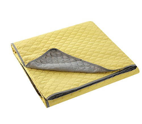 Chic Home 3 Piece Teresa Reversible Color Block Modern Quilt Set, Queen, Yellow #TOP4