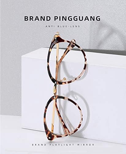 SUNTIRC Blue Light Blocking Glasses Computer Gaming Clear Frame Women Men Anti Blue Light Glasses Women Lightweight Computer Glasses Non-Prescription Lens Anti Glare anti Headache (Leopard - Image 3