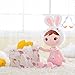 Conzy Stuffed Bunny Rabbit Baby Doll Gifts for Girl Super Soft Buddy Cuddly Baby Girl Toy Gifts Easter Day Gifts wtih Gift Bag 16.5 Inches in Standing