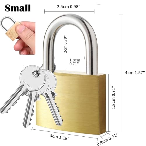 Image of Lockwise 4pcs Small Lock, Solid Brass Keyed Padlock with Key