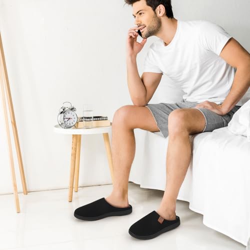 Men’s Scuff Slippers, Cozy Supportive Foam Slip-On House Shoes for Indoor & Outdoor2