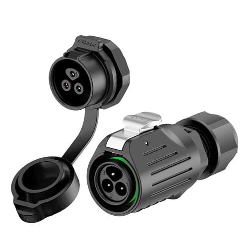 E-WeiChat EW-LP16 Wasserdichter Industriestecker IP68 Schnelles Einstecken Luftfahrt-Anschluss PBT-Schale Rundstecker Schnelle Freigabe Elektrischer Anschluss M16 2-9 Polig Gewindestutzen (3 Polig)