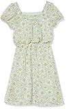 Speechless Girls' Floral Pattern Smocked Waist Dress, Light Green, 7