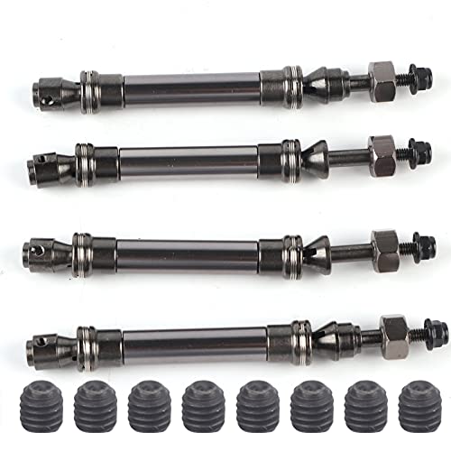 CVD Drive Shaft, 4Pcs Metal Front Rear Drive Shaft 1/10 RC Car Front Rear Compatible for Traxxas Slash 4X4()