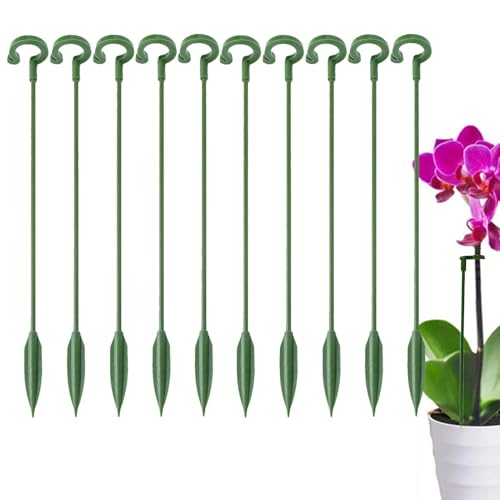 Soportes de plantas de jardín - del vástago de flores de 10 paquetes | Apuestas de plantas para orquídeas y rosas, accesorios de plantas flexibles para peonías, lirios, phalaenopsis y gladiolus,
