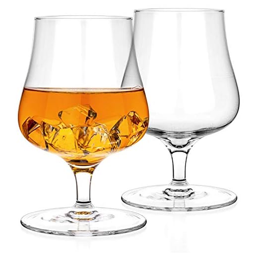 Luxbe – Coñac & Brandy Crystal Snifter – Copa pequeña – 9.5 onzas