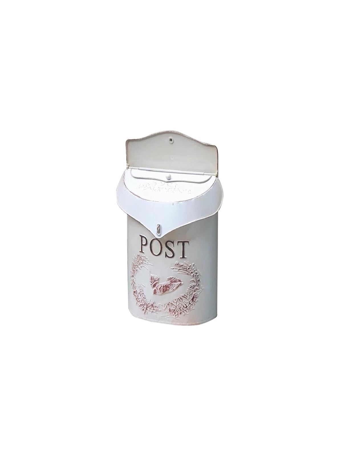 FGJsfhrDTU Letter Box, Letterboxes Metal Farmhouse Mailboxes Decorative Items Vintage Newspaper Mailbox(White)(White)